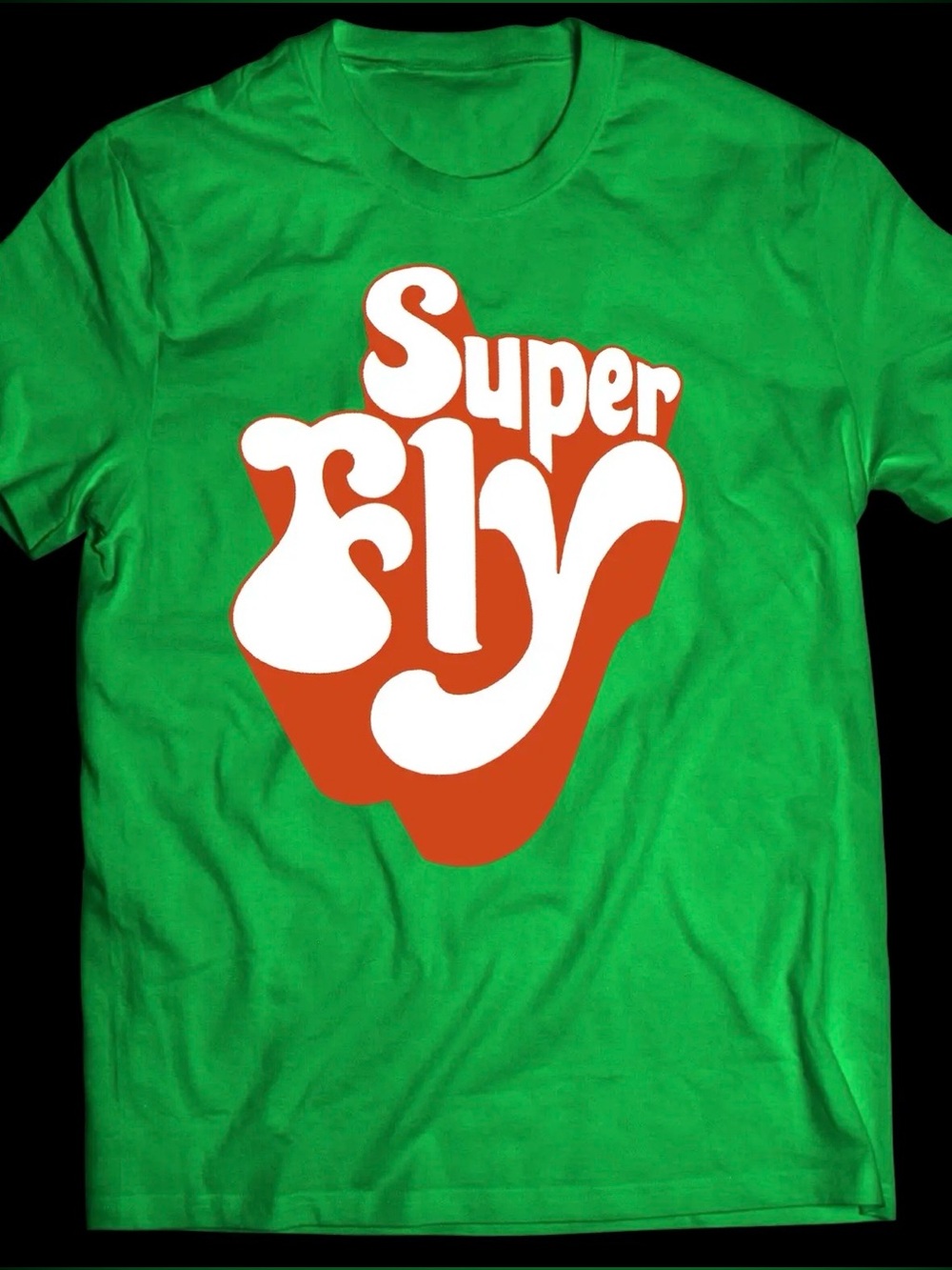 Super Fly Logo Green T-Shirt Tee NEW XXL 1970s Curtis Mayfield Youngblood Priest